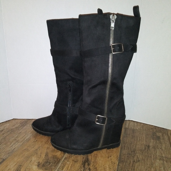 Apostrophe Knee High Wedge Boot - Picture 5 of 7